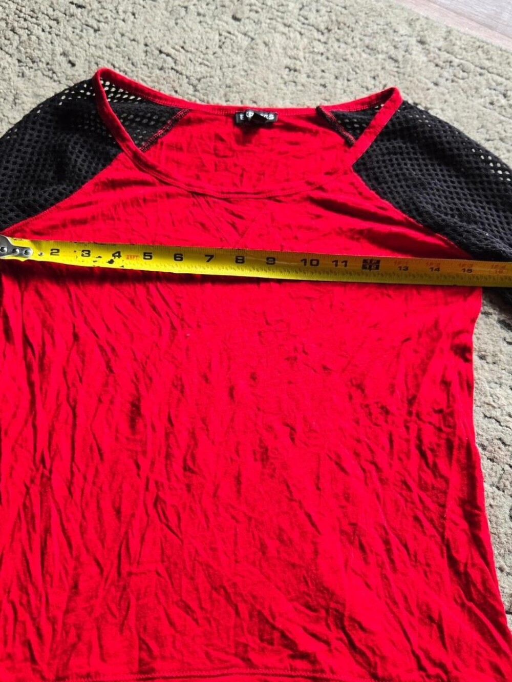 Express Punk Goth Fishnet Raglan Shirt - Picture 2 of 8